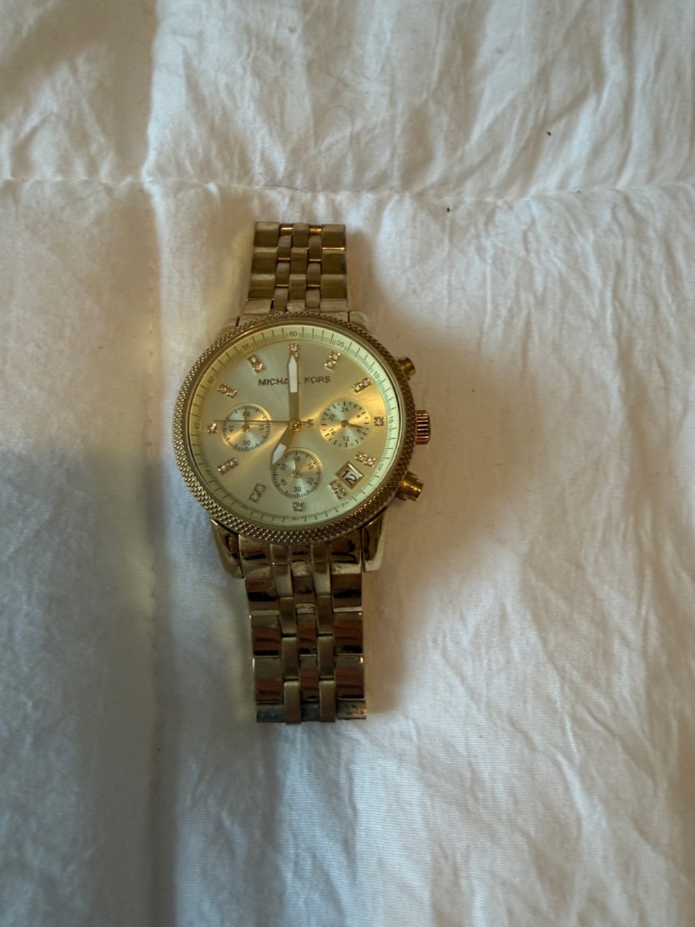 Michael Kors Gold Tone Crystal Dial Bracelet Watch